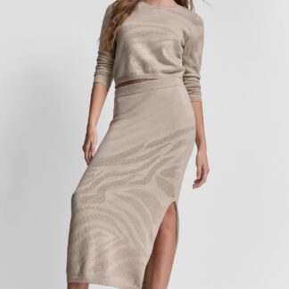 ZEBRA POINTELLE MIDI SKIRT
