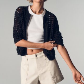 OPEN STITCH DROP SHOULDER CARDIGAN