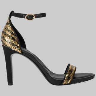 KENZ LOGO SEQUIN ANKLE STRAP SANDAL