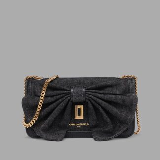 KOSETTE DENIM SHOULDER BAG WITH BOW