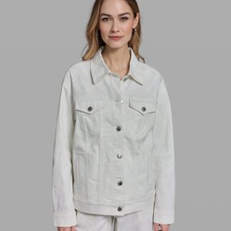BOW JACQUARD DENIM JACKET