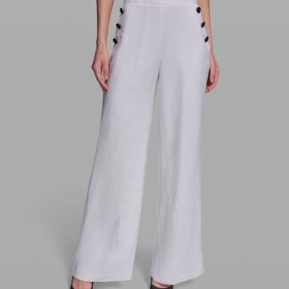 LINEN SIDE BUTTONS PANTS