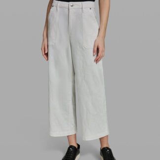 BOW JACQUARD DENIM PANTS