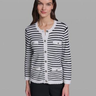 LONG SLEEVE STRIPED CARDIGAN