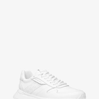 Dax Pebbled Leather And Logo Trainer