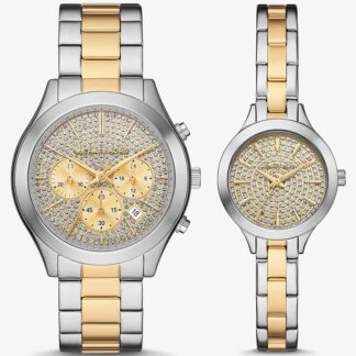 Aspyn His And Hers Pave Two Tone Watch Set