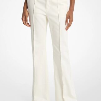 Pintuck Bootcut Stretch Denim Jeans