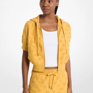 Logo Jacquard Terry Short Sleeve Jacket